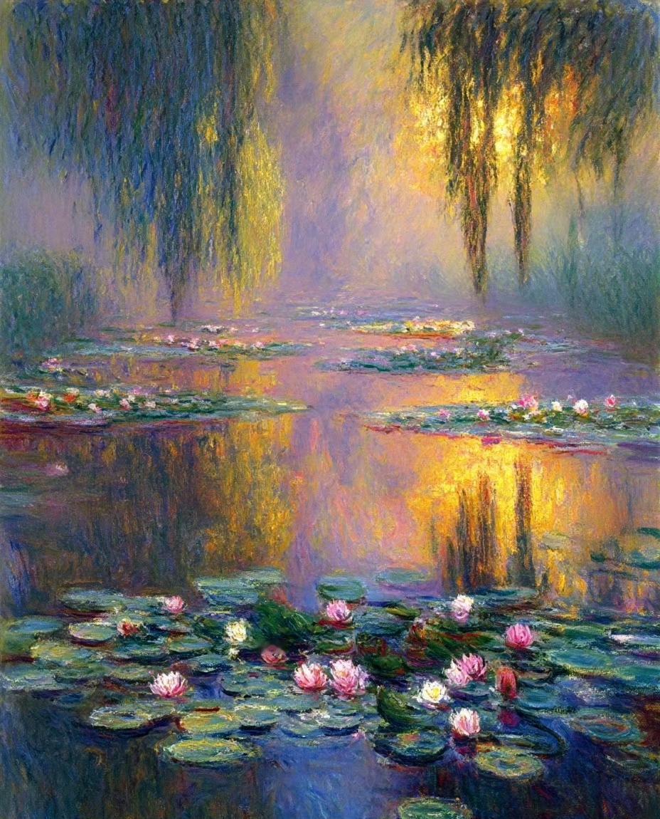 “一池花影，一池光…”​​​绘画