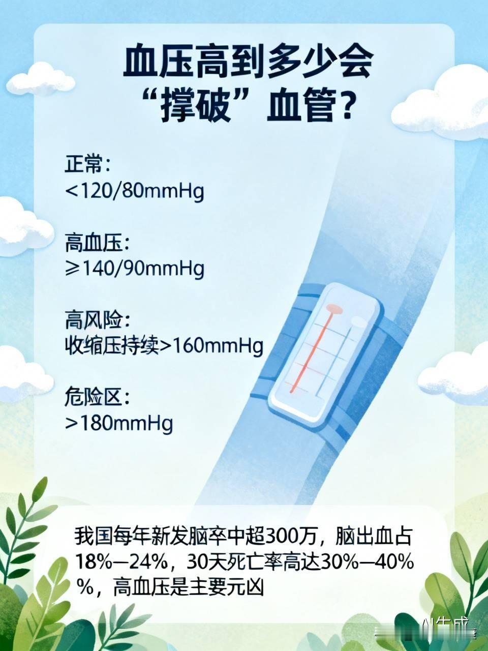 56岁男子血压210/120，突发脑出血35ml！医生：血压高到多少会“撑破”血