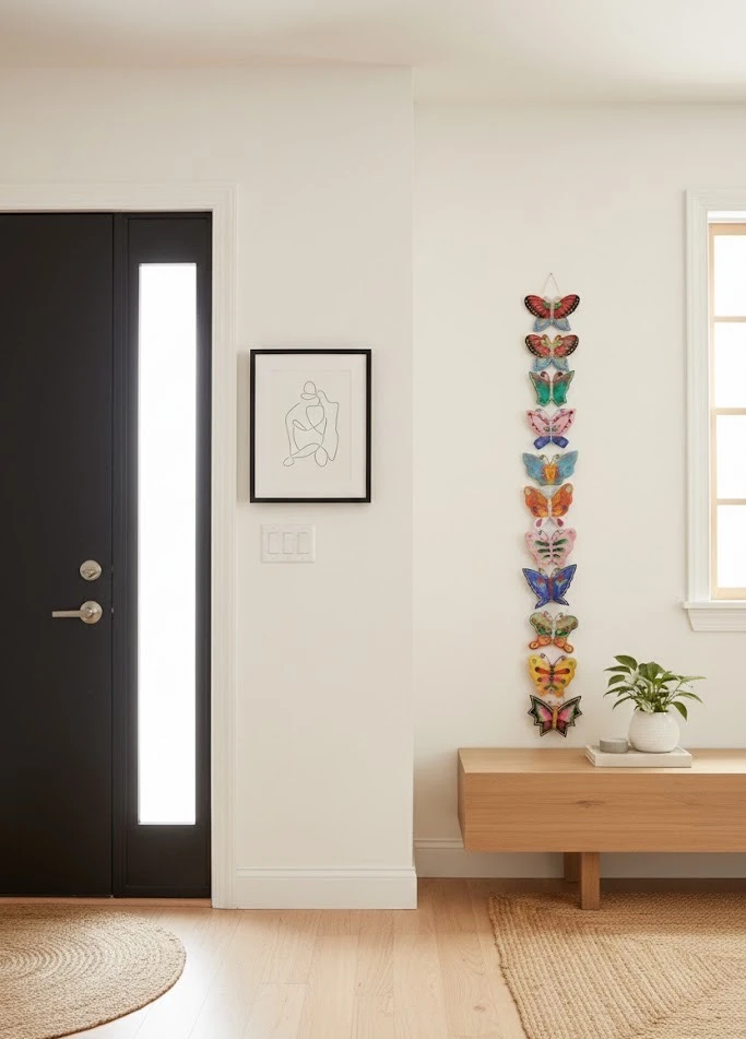 这串蝴蝶刺绣，挂在家里是什么感觉