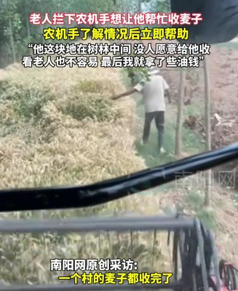 “把我的麦子收一下吧，钱随便你要！”6月12日，江苏老人在路边拦下农机手，恳求对