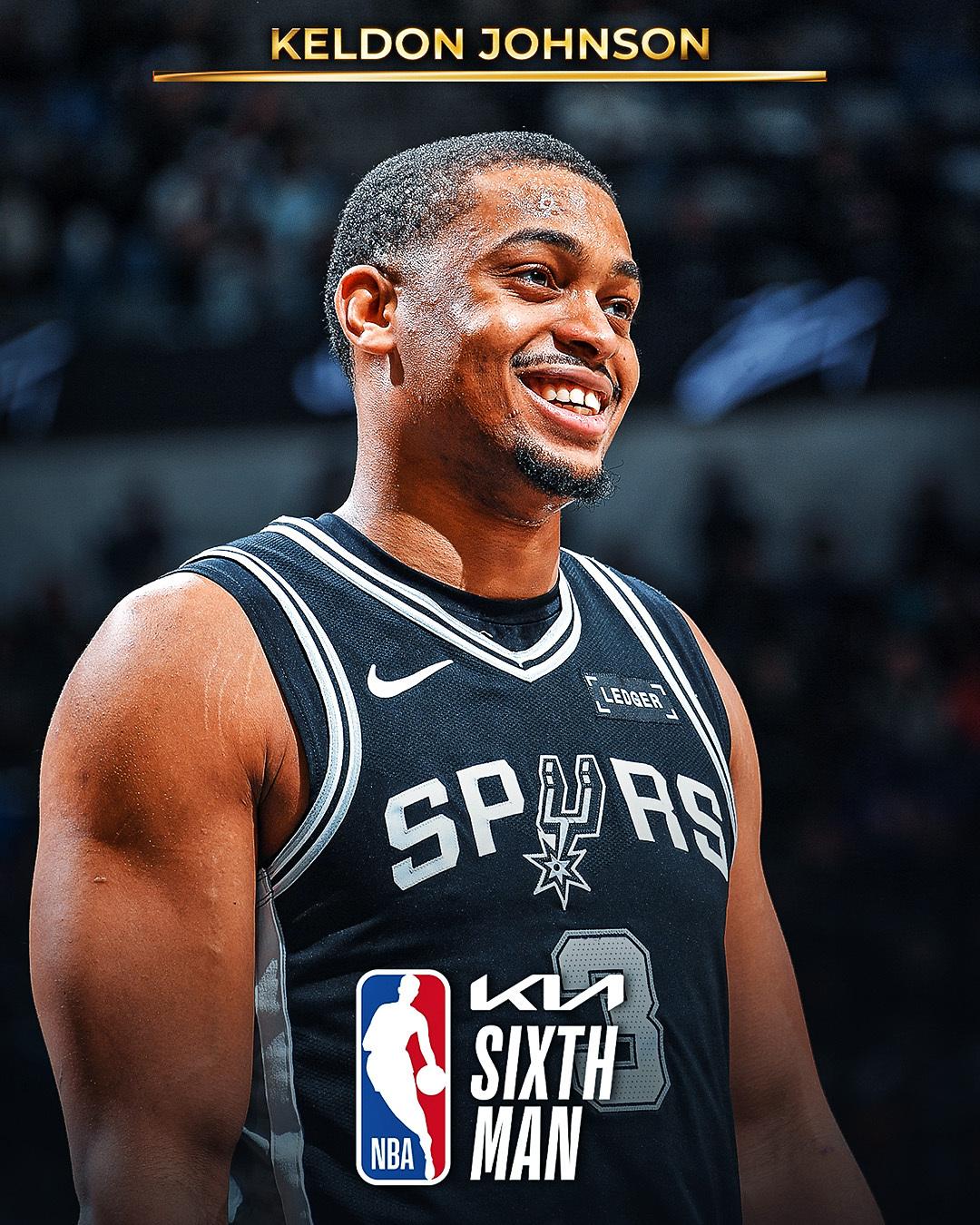 大合同稳了！凯尔登约翰逊成为马刺队史第二位最佳第六人！恭喜马刺球员凯尔登约翰