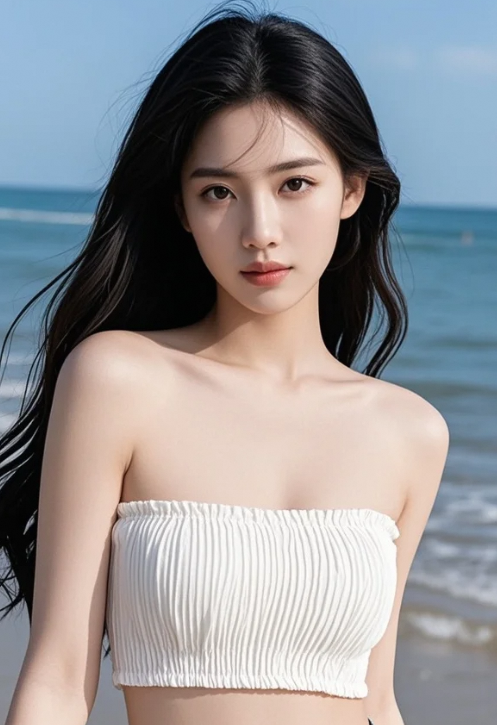 小姐姐静静站着，就已经美成一幅动态画！