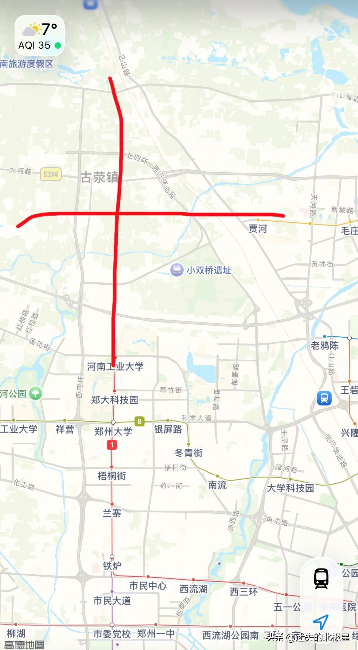 郑州地铁新构想：一二号线延伸古荥相交换乘，西北部交通将迎蝶变近日，有市民提出