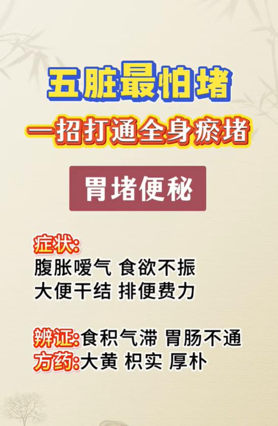 中医理论认为，人体脏腑气机贵在通畅，一旦气机、血脉、痰食发生壅滞，身体便会表现出