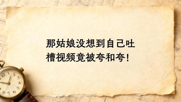 太意外了那姑娘怎么也想不到，自己发的吐槽视频，不是被夸共情，也不是被骂软弱，而
