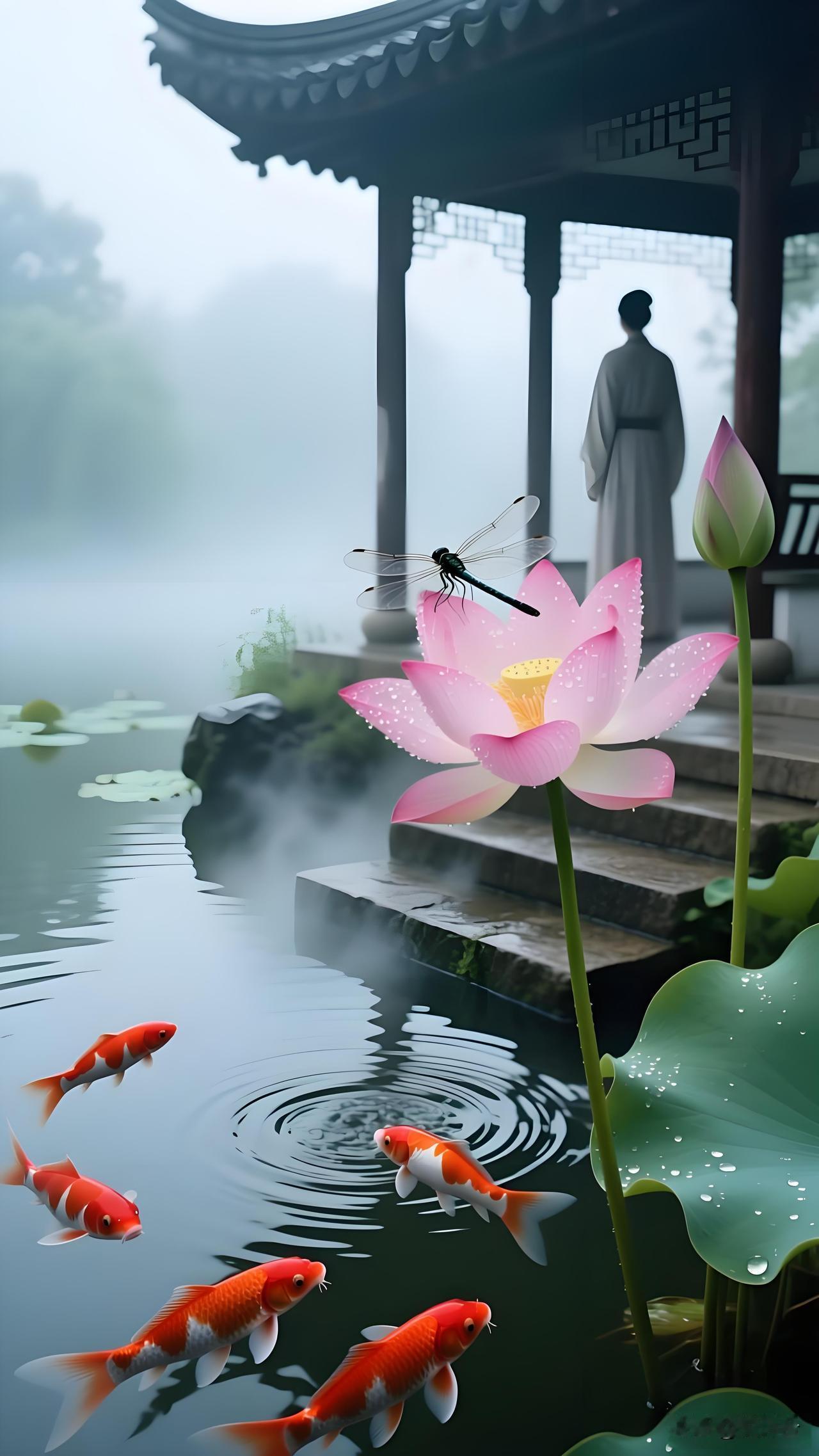 上联「池边看鱼跃」怎么对才绝？我对「亭外赏荷开」，新手也能学会的对联技巧🐠​