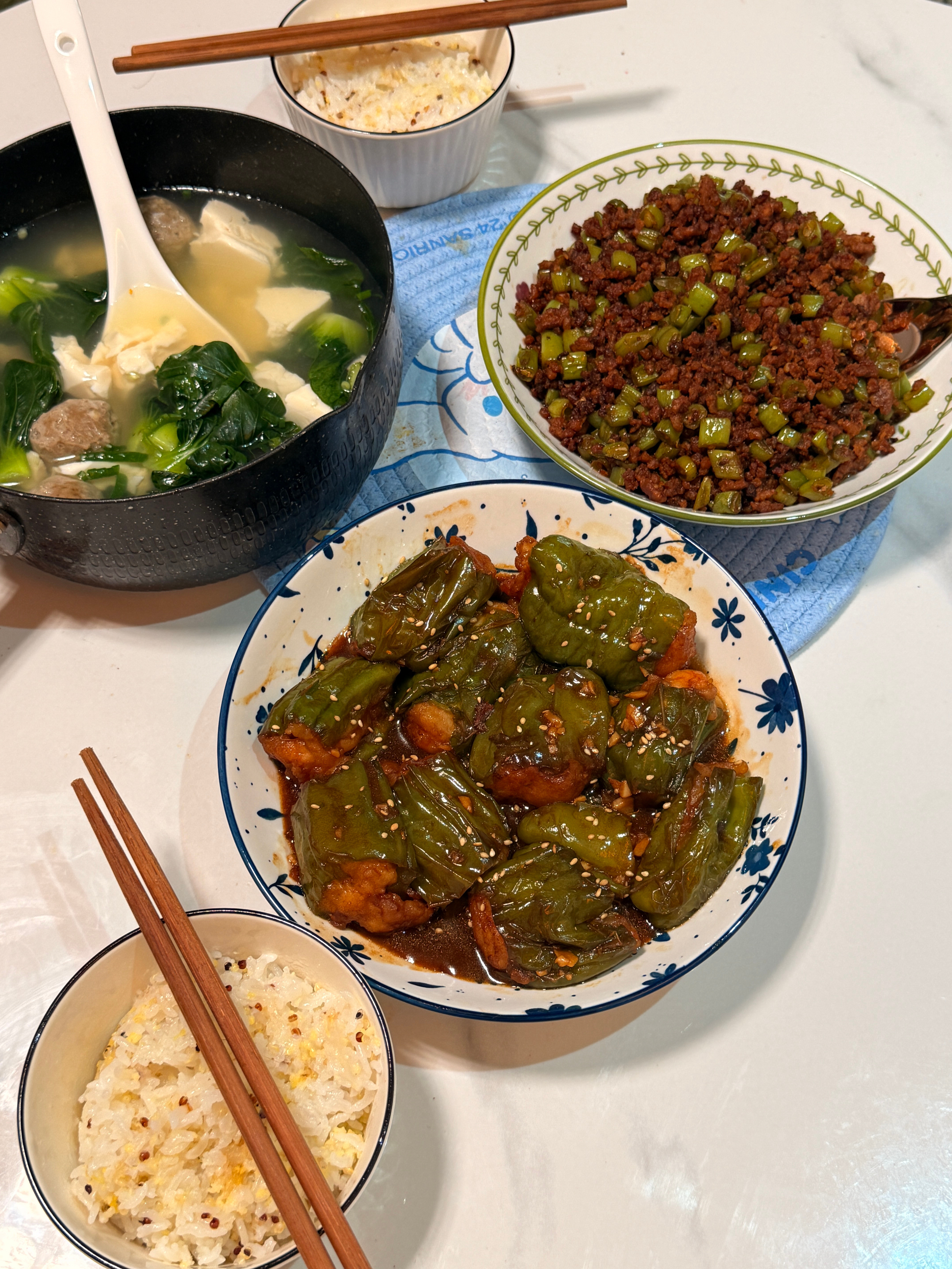 第一次做青椒酿虾滑