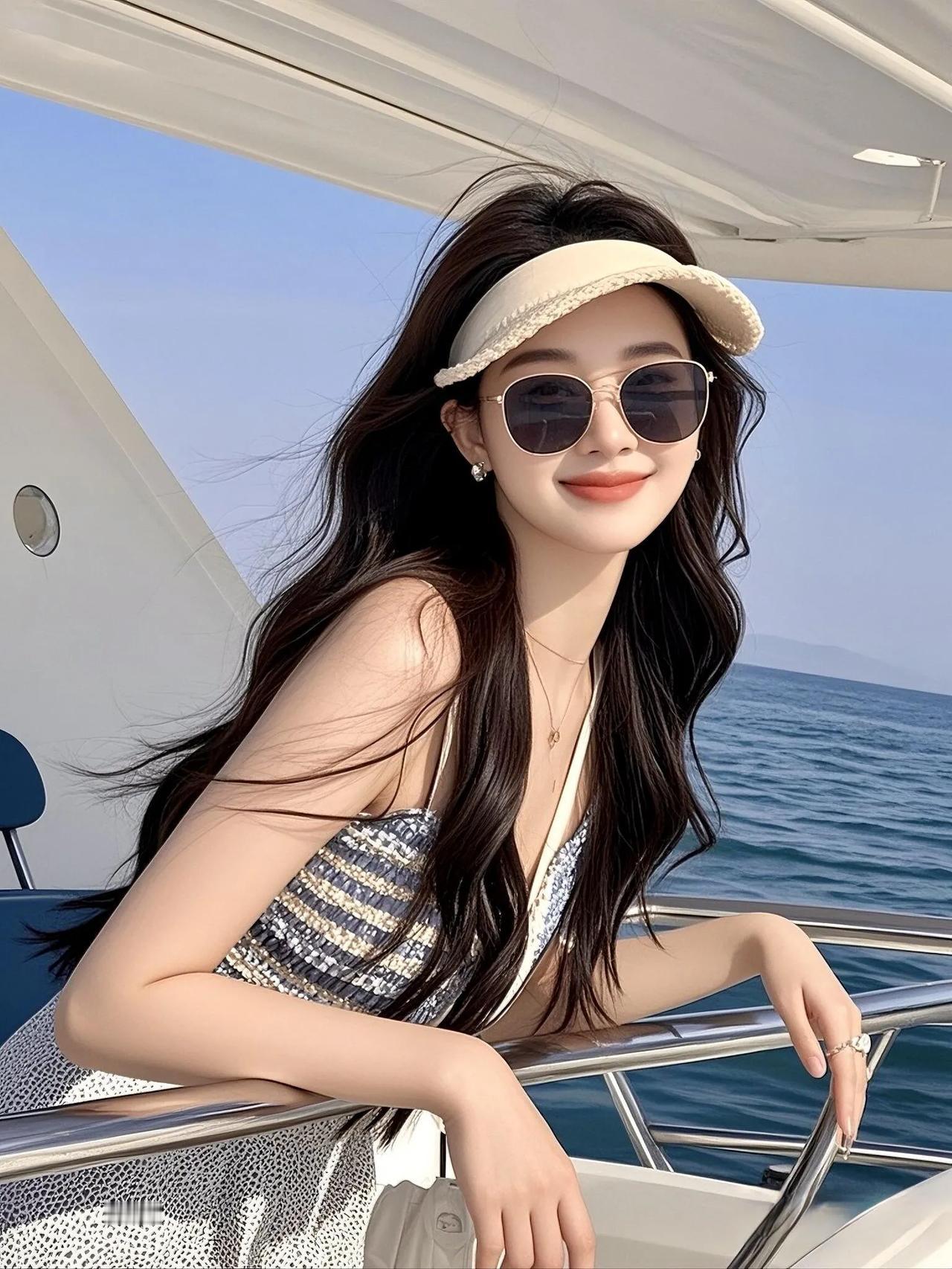 阳光下的海边度假