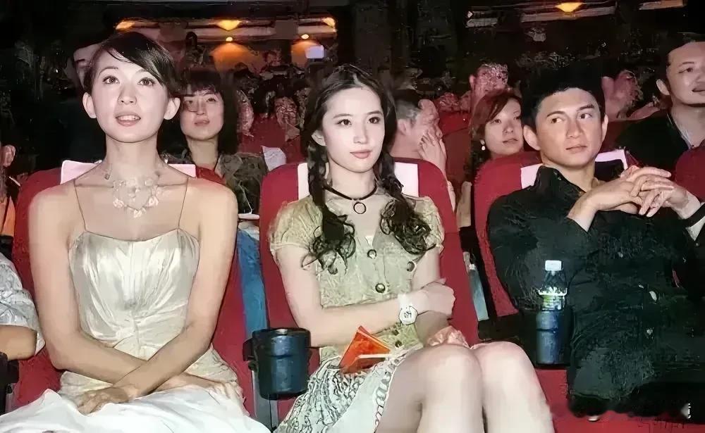 这是一张老照片，挺有意思，这三个艺人的表现有点搞笑。林志玲虽然是大美人，但表现
