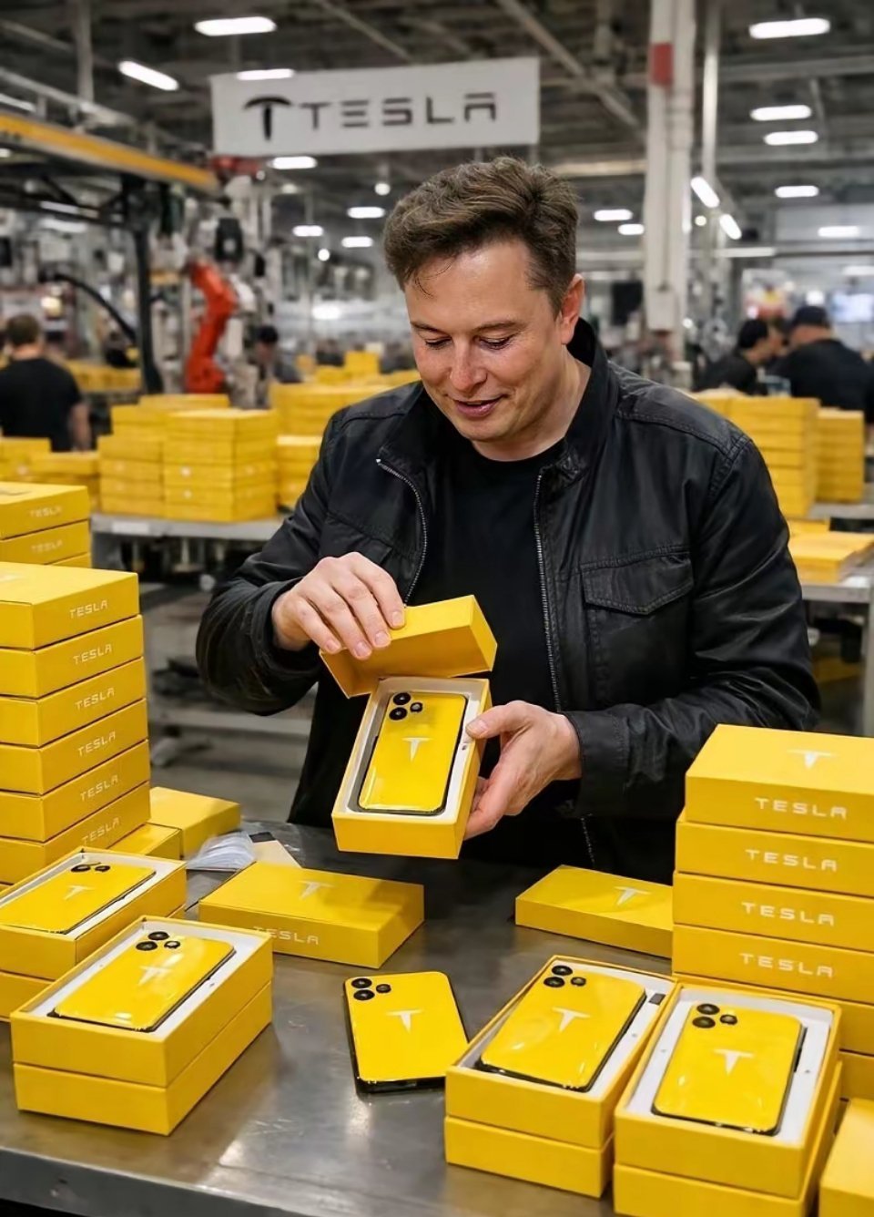 马斯克要是发布一款“特斯拉”手机，颜色是金黄色的，性能跟苹果、华为差不离，价格还