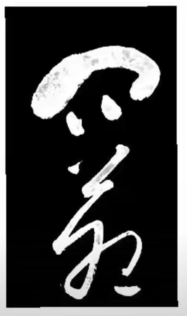 这张图片是一幅书法作品，很有艺术感。干了调整吗？能认识这两个字的，绝不是一般人[
