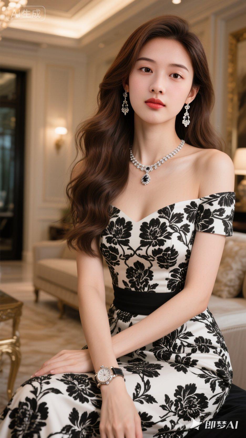 优雅黑白色调连衣裙，尽显都市女性魅力