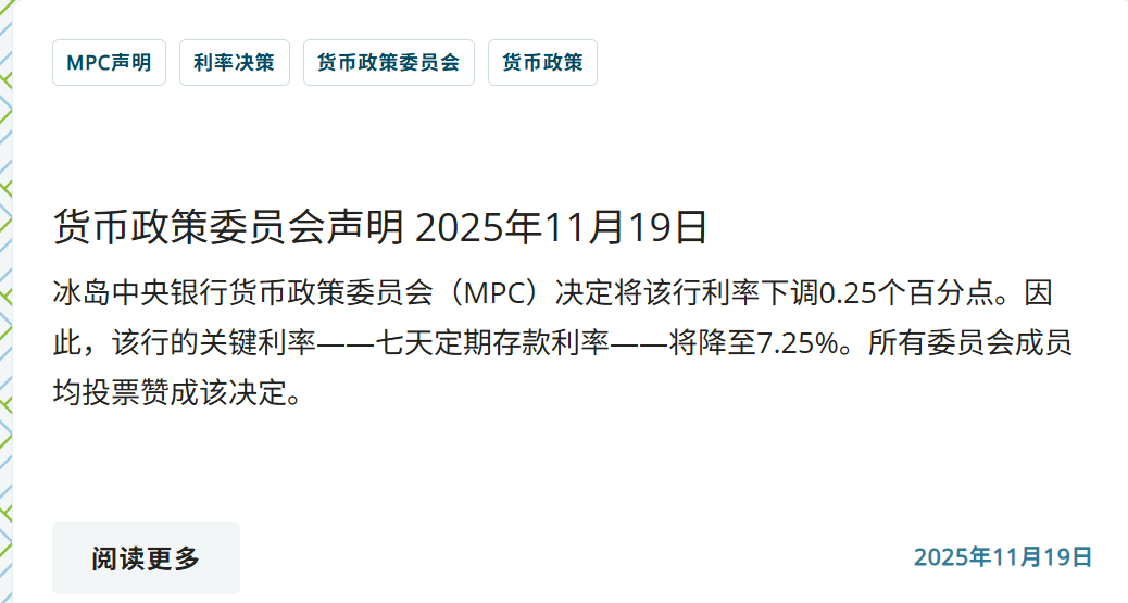 刚刚! 降息25基点