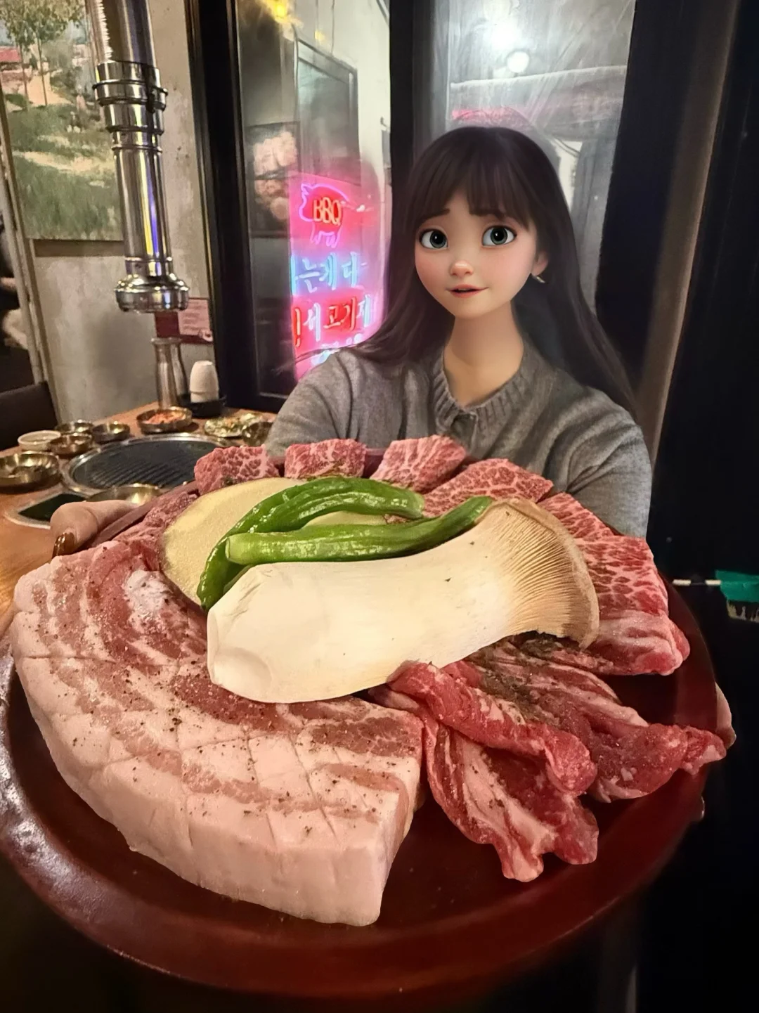 吃到啦！真韩牛真的好吃的！！