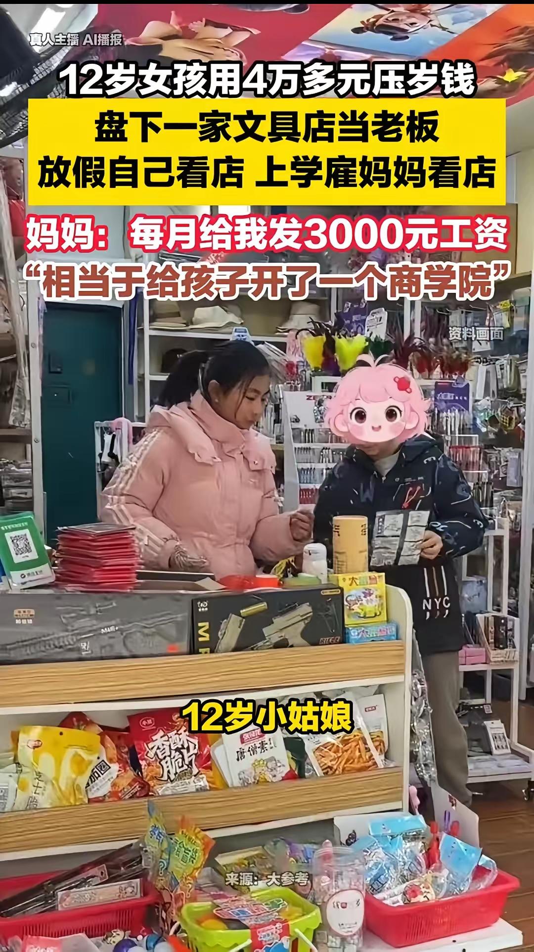 “妈，从现在开始你给我打工，我每个月给你开3000块钱工资！”江西一个12岁