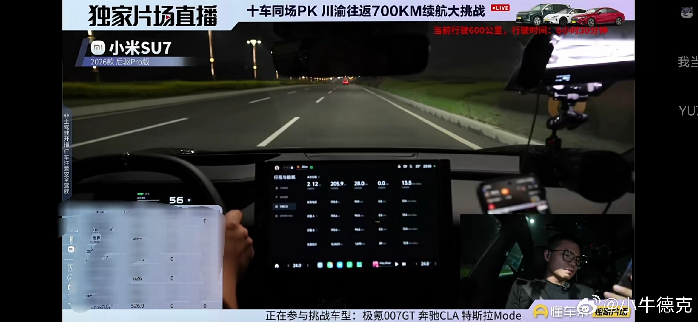 最新的数据，小米YU7反超另外两辆轿车，在10辆车里排在第二位，总行驶里程663