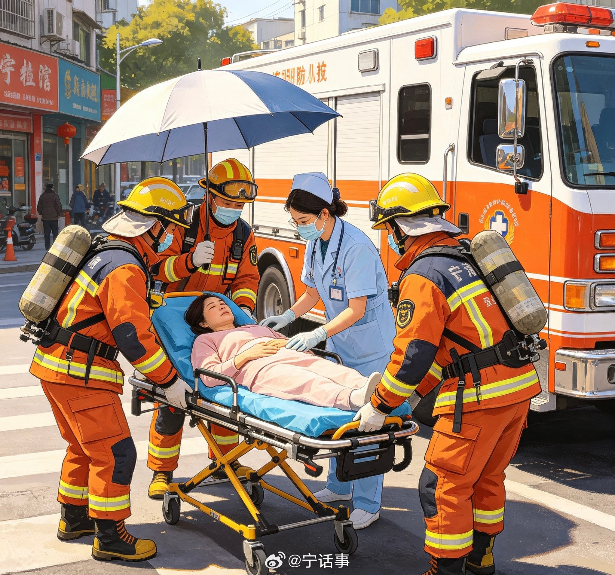 宁波消防员暖心照料路边不适孕妈妈宁波街头，一位孕妈妈身体不适蹲在路边呕吐，这一幕