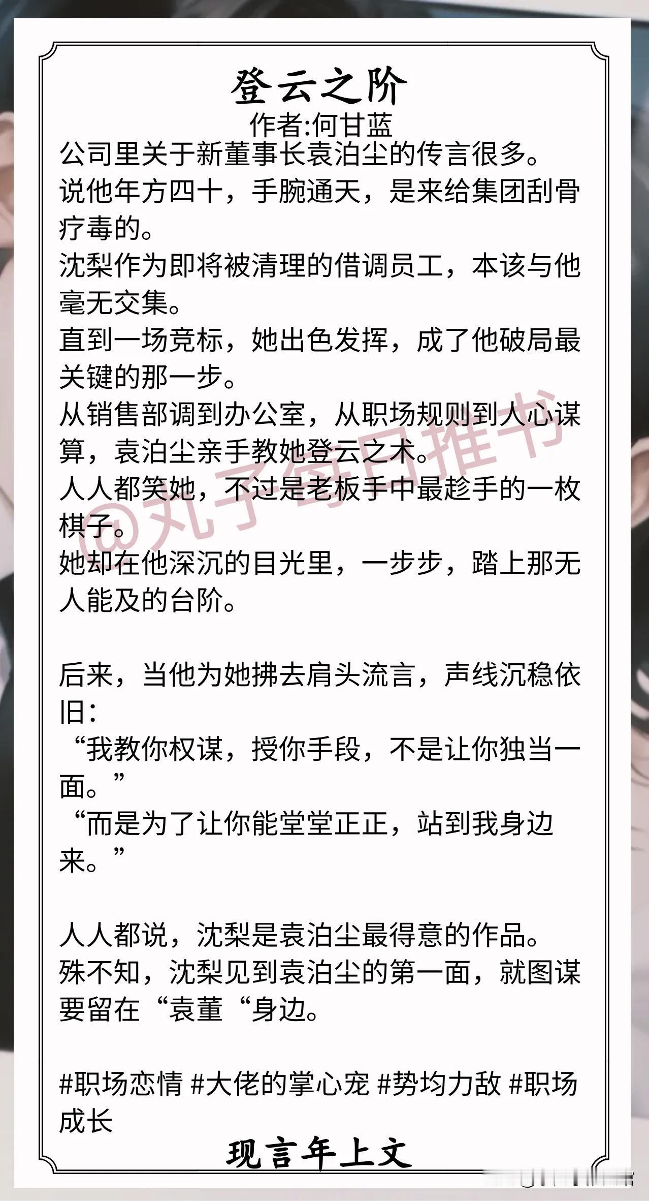 现言年上文合集1.《登云之阶》作者:何甘蓝（小员工vs