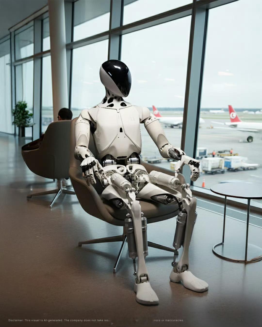 今晚飞慕尼黑，赶着去看小鹏IRON，这哥们看起来起码一米八五？IAA2025​