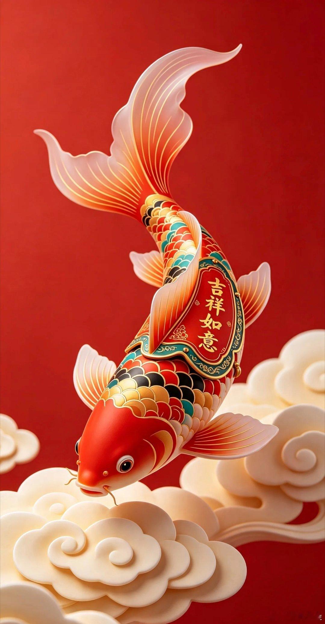 吉祥如意.富贵有余～国潮喜庆招财锦鲤壁纸！
