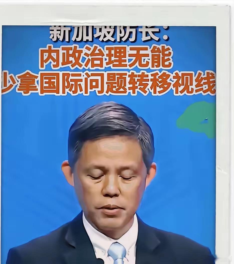一语点破内病外治！新加坡防长发言引人深思香会现场，新加坡防长直言：甩锅他国，修补