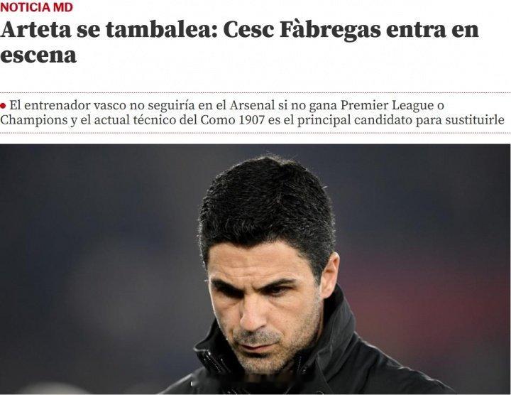 西媒《世界体育报》透露，在执教阿森纳7年后，阿尔特塔的合同将于2027年6月到期