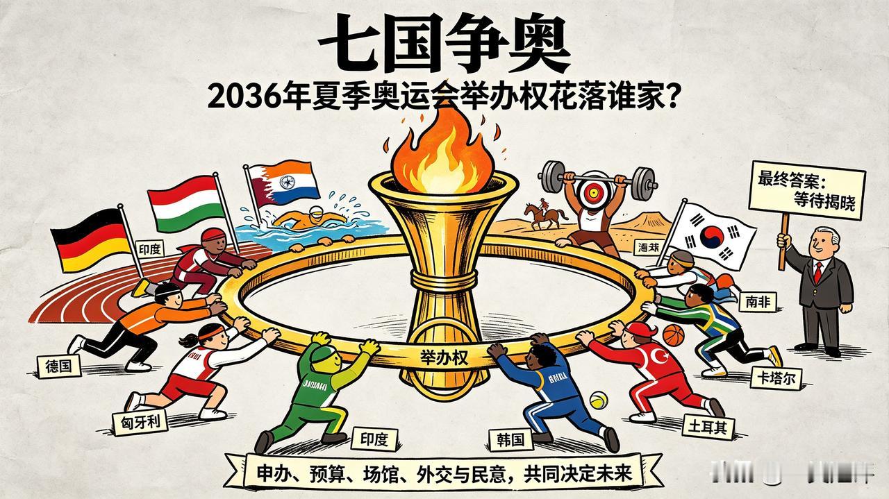 【七国争奥，你希望是谁】2036年夏季奥运会举办权，七个国家竞争。分别是德国