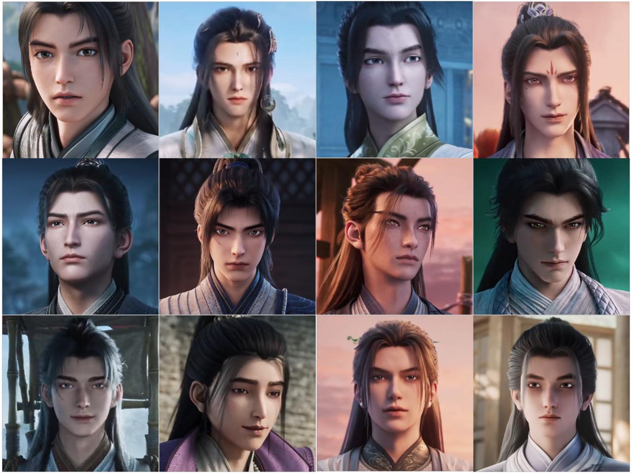 《剑来》动画的男性角色都很喜欢设计成“中分+两束刘海”的形象，看起来也是很有