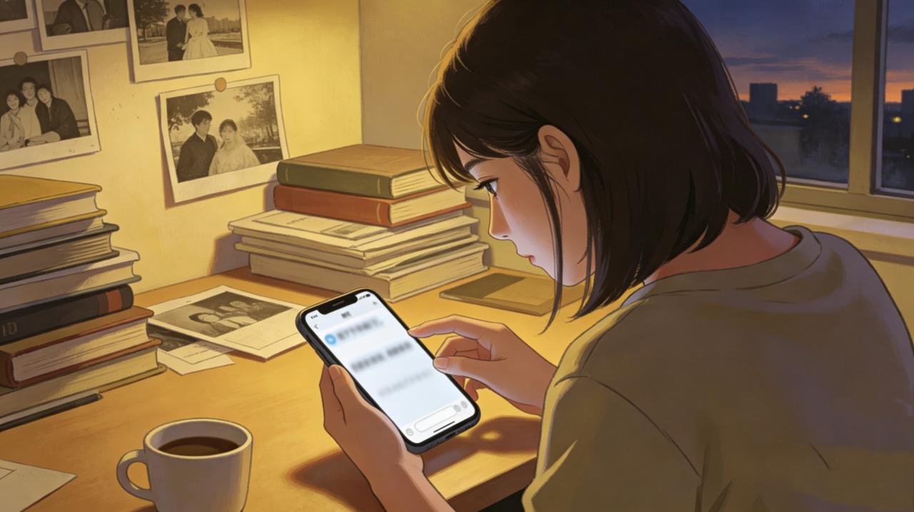 林悦给前男友发了条消息：“我下个月结婚了。”对方秒回：“我现在有点忙，稍后联系