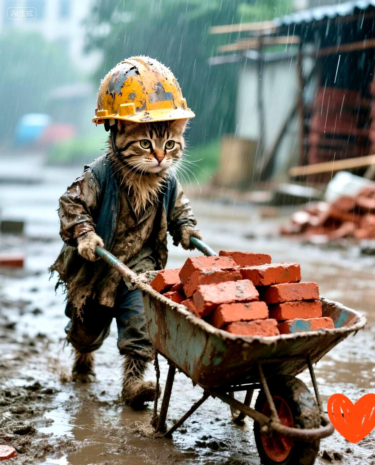 中午结账时，工地忽然炸锅。大学生临时工搬了2000块砖，先前口头说每块0.7毛