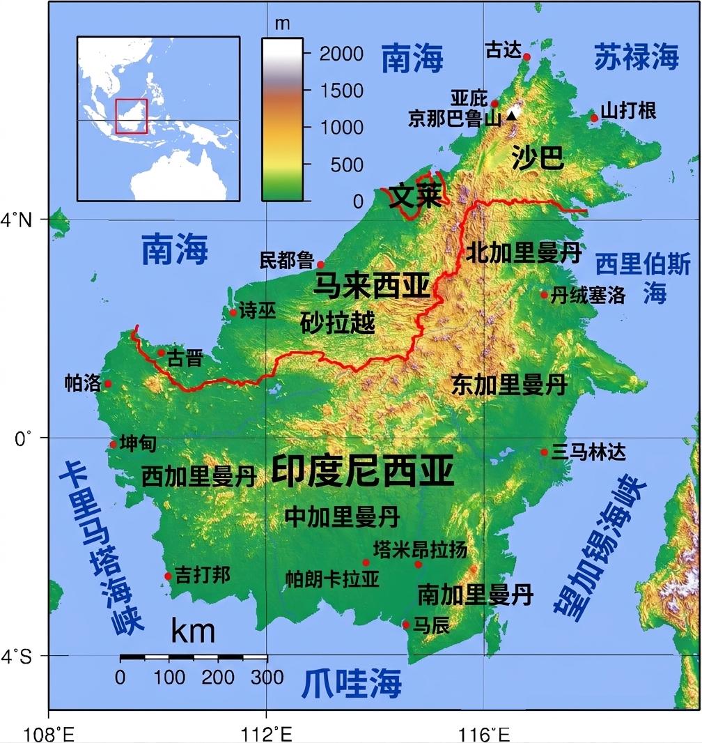 世界第三大岛，如今被三国瓜分，分分合合，如今成了三国演义。加里曼丹岛面积74.
