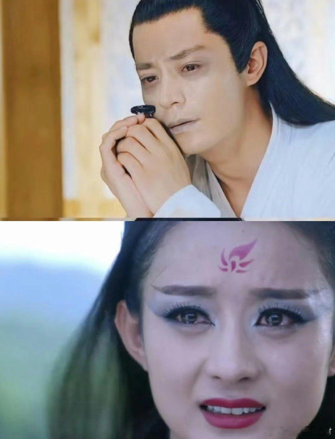 太搞笑了，据说这部戏男女主都不满意这妆造，完全靠颜值硬抗。当时赵丽颖不好糊弄，但