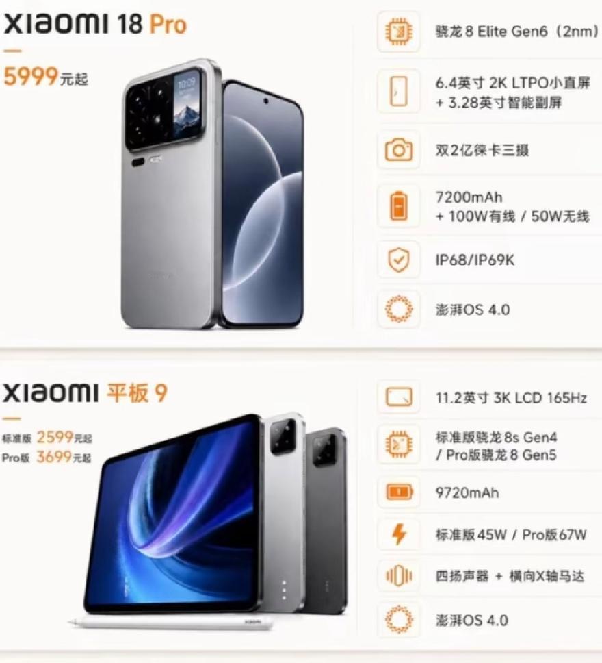 小米即将迎来双旗舰新品小米平板9将于8月首发，小米18Pro定