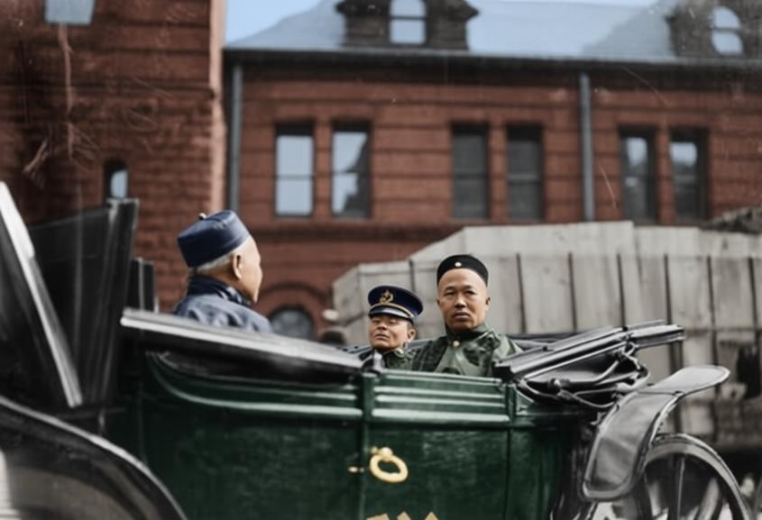 这张照片是康有为在戊戌变法失败后流亡美国芝加哥时的留影，是他海外保皇活动。康有