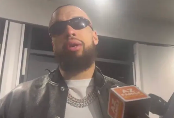 NBA常规赛，太阳126-113击败骑士。赛后太阳球员狄龙-布鲁克斯接受了记者