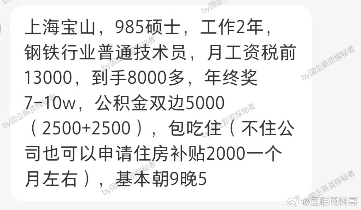 这就是上海某国企真实工资水平！确实非常真实了！确实不算太高，但是在体制内算是不错