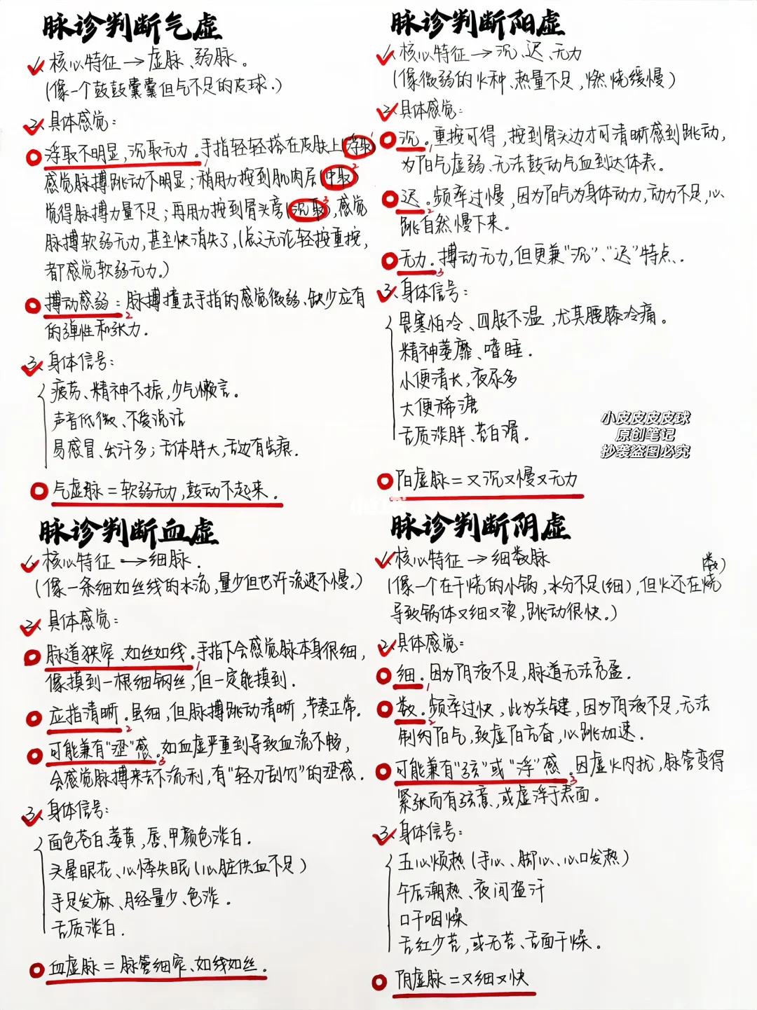 中医号脉如何区分气虚、血虚、阴虚、阳虚？