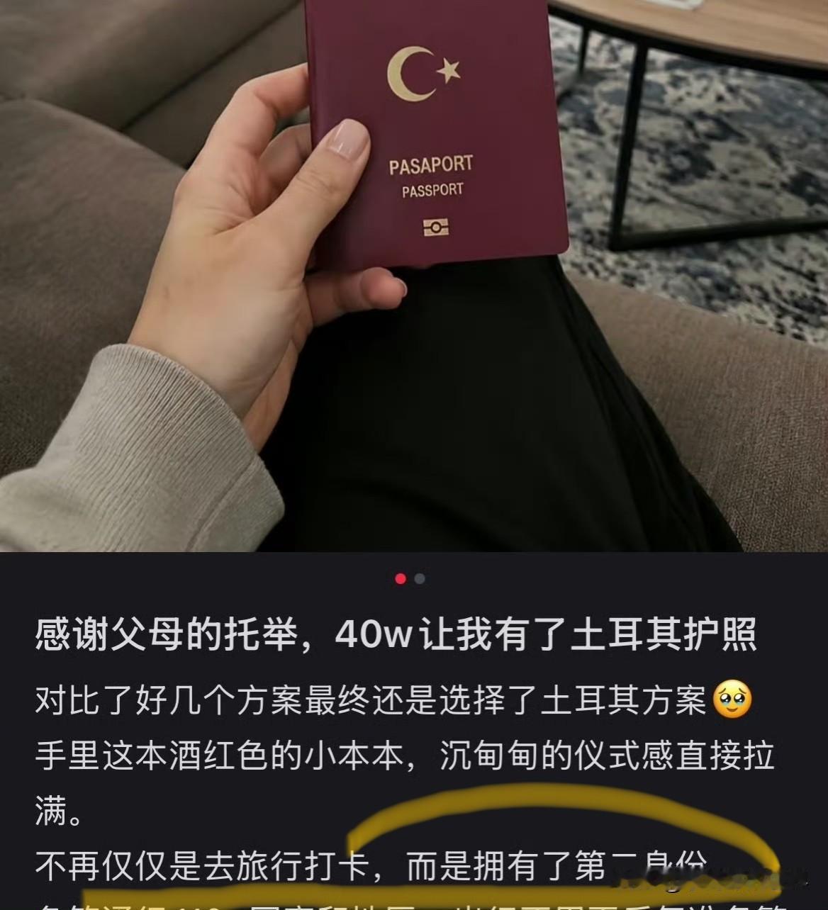 花40万拿下土耳其护照，网上晒图炫耀，喜提“第二身份”服了！某书博主拿一本土