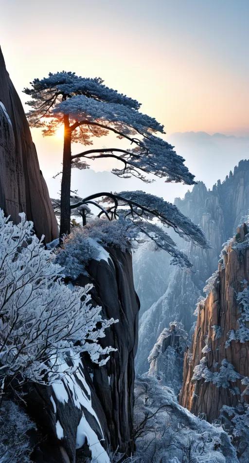 冬天的黄山雪景