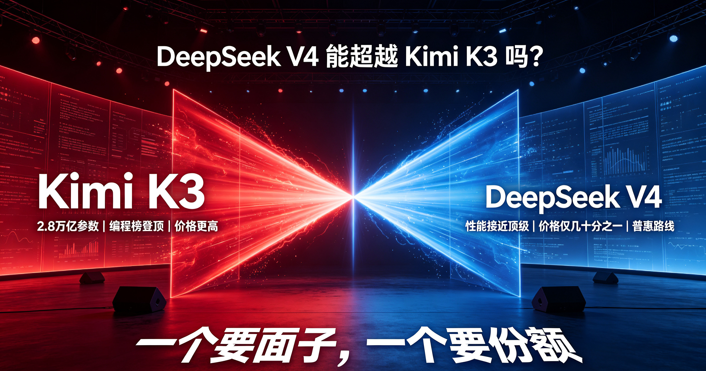 DeepSeekV4能超越KimiK3吗两条路，比跑分没意义。KimiK3秀