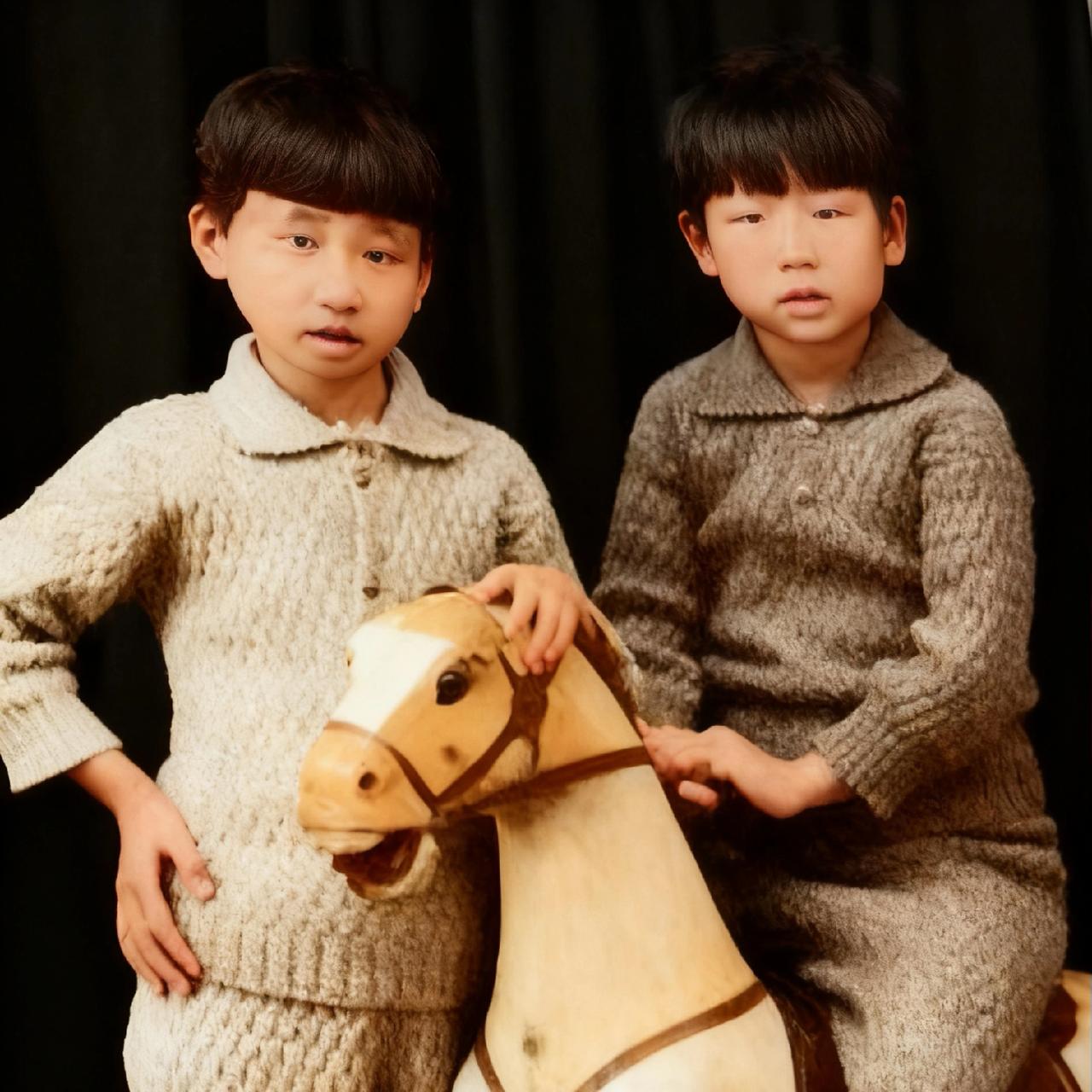 这是朱枫烈士的另外两位继女，奉珍与沈珍的一张温馨合影，摄于1928年左右，二人亦