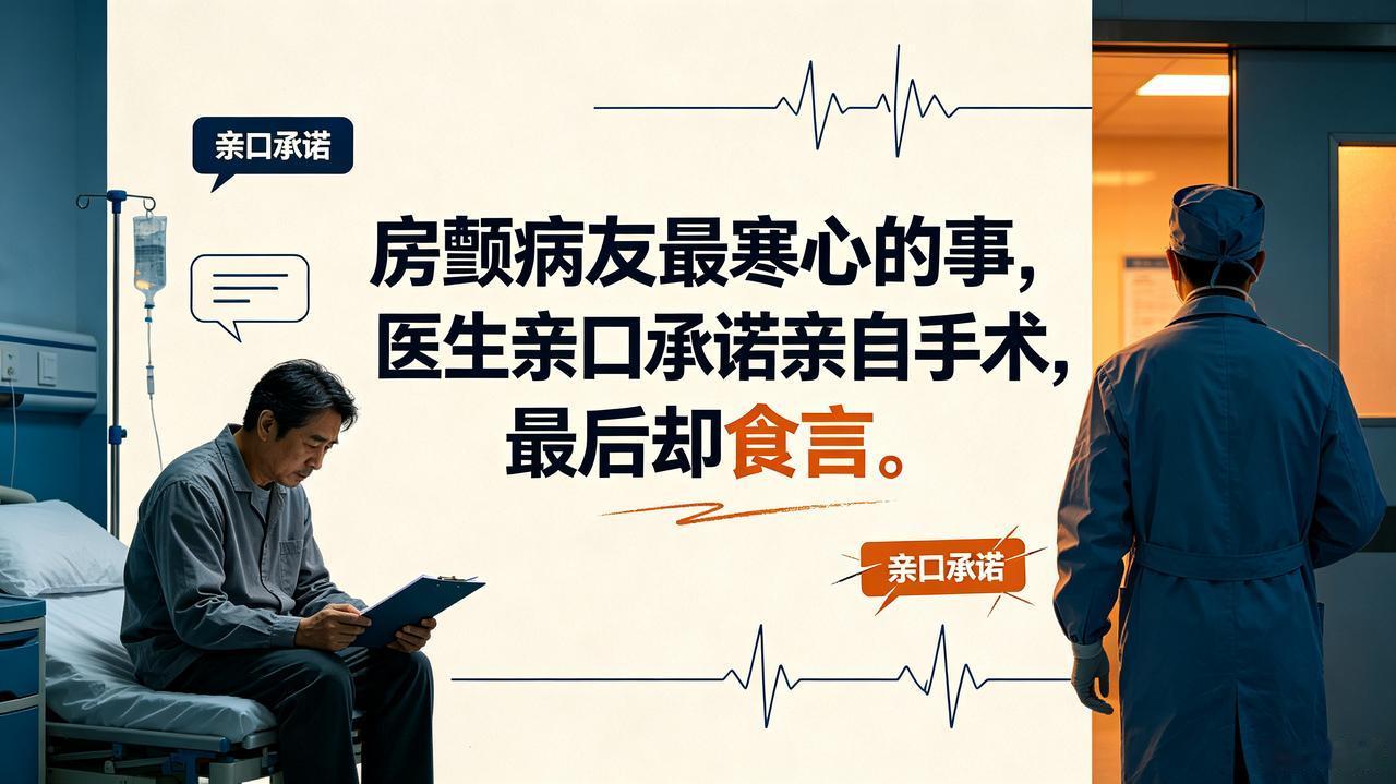 房颤病友最寒心的事，医生亲口承诺亲自手术，最后却食言做完房颤脉冲消融，心里