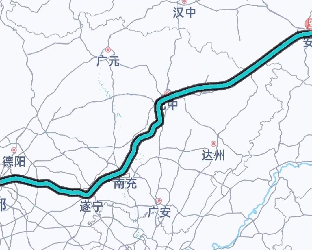 这可能是以后最有可能实现的成巴安高铁线路图了，不管是成三快铁城际还是绵阆巴高铁都
