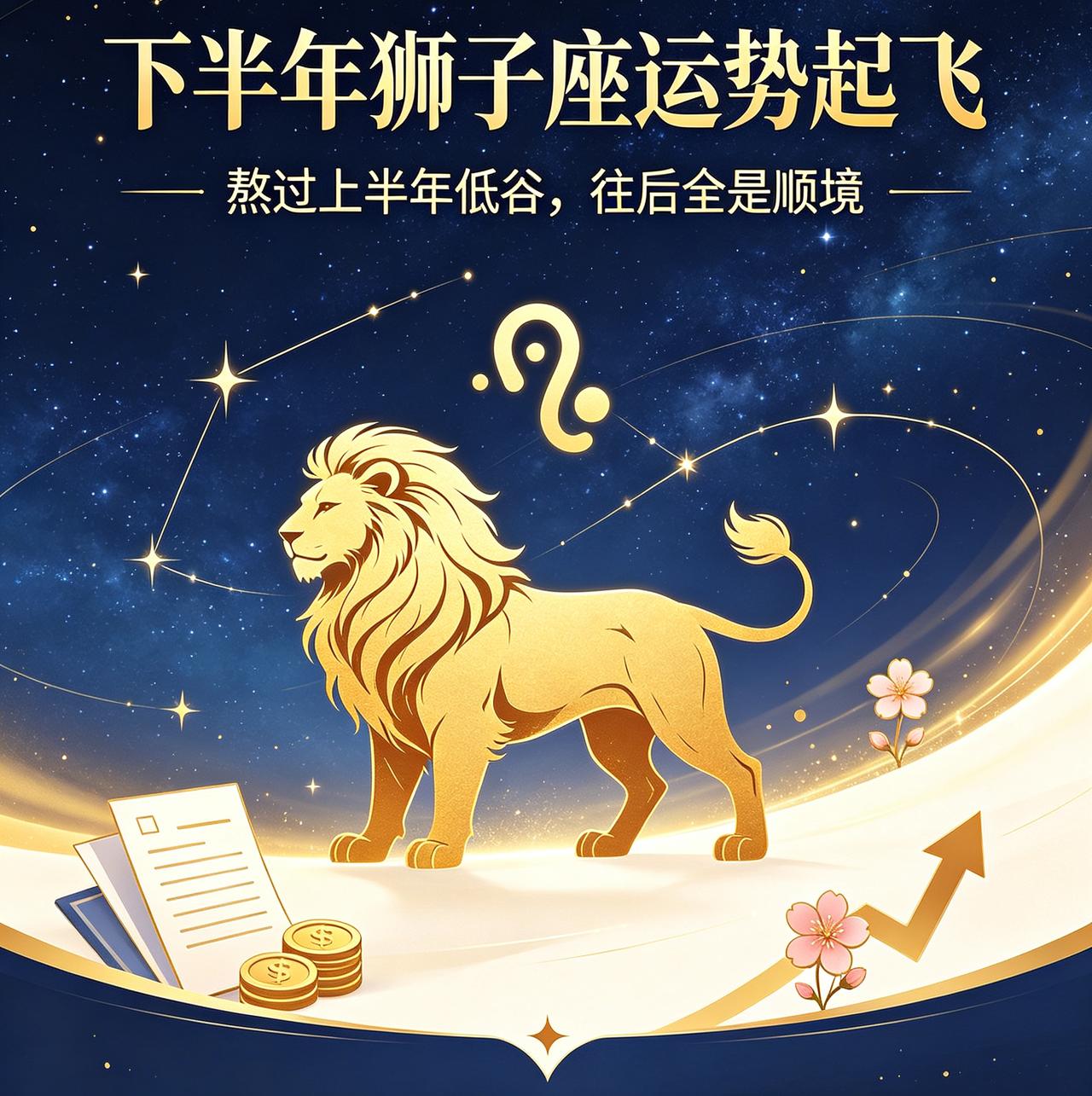 下半年狮子座运势起飞，熬过上半年低谷，往后全是顺境上半年很多狮