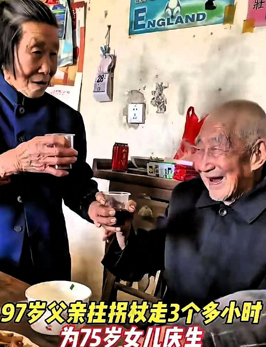 我的天爷！湖北这位75岁老人过生日，满桌饭菜刚摆好，院门吱呀一声被推开，她抬头一