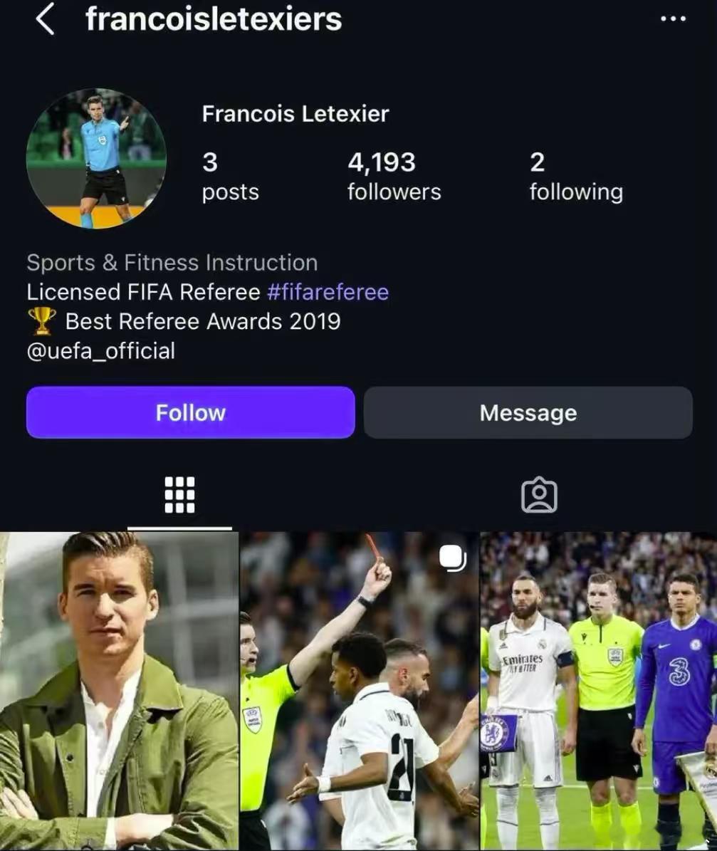 埃及足协正式申诉要求调查主裁判这个主裁判勒泰西耶在instagram上被网暴了