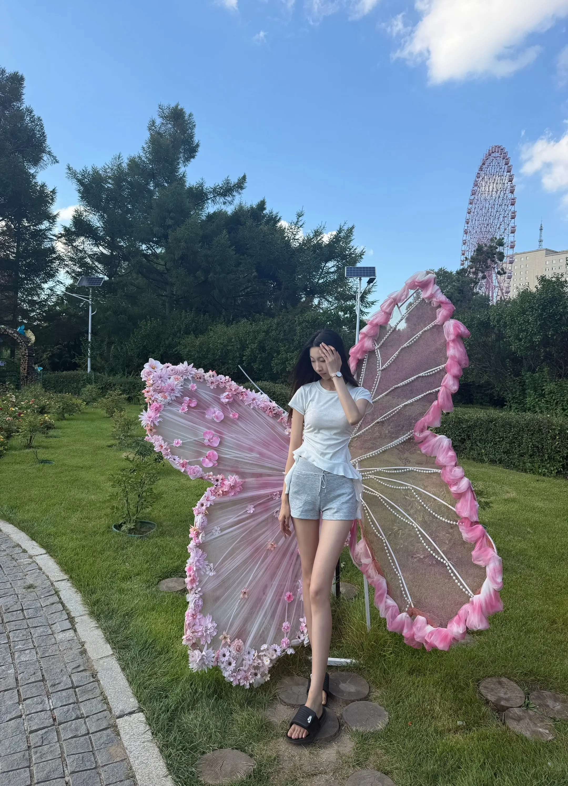 自然系ootd 随拍日常穿搭自由 自由慵懒风 公园ootd