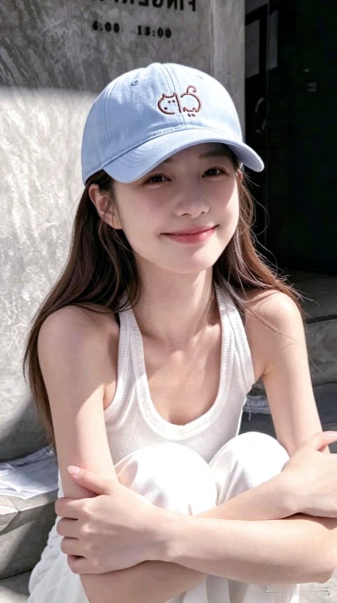 躲在帽檐下，偷一点温柔日光；风很温柔，花很浪漫，我很开心～清新美丽的照片分享分享