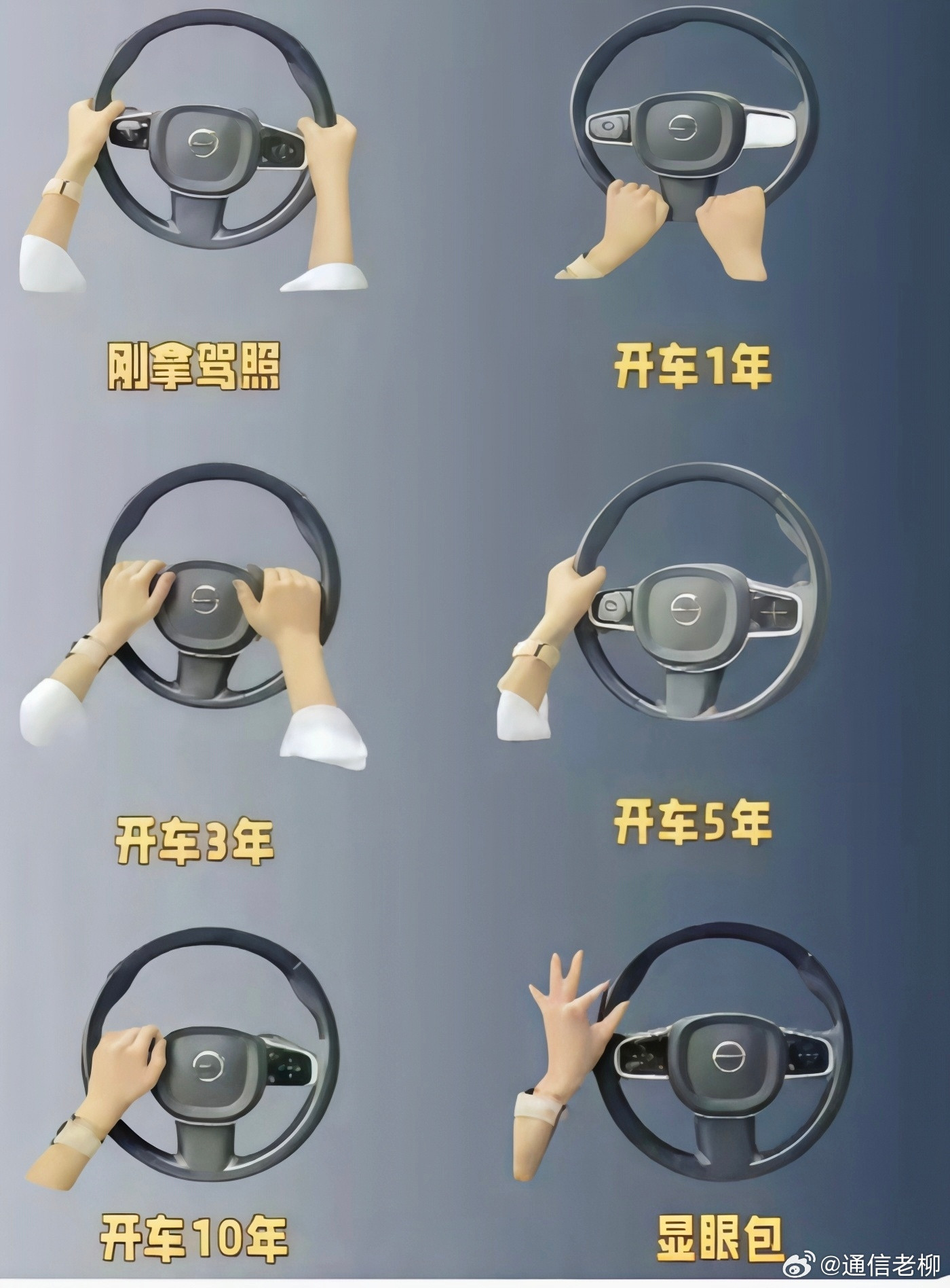 来看看你开车是怎么握方向盘的？新能源汽车​​​