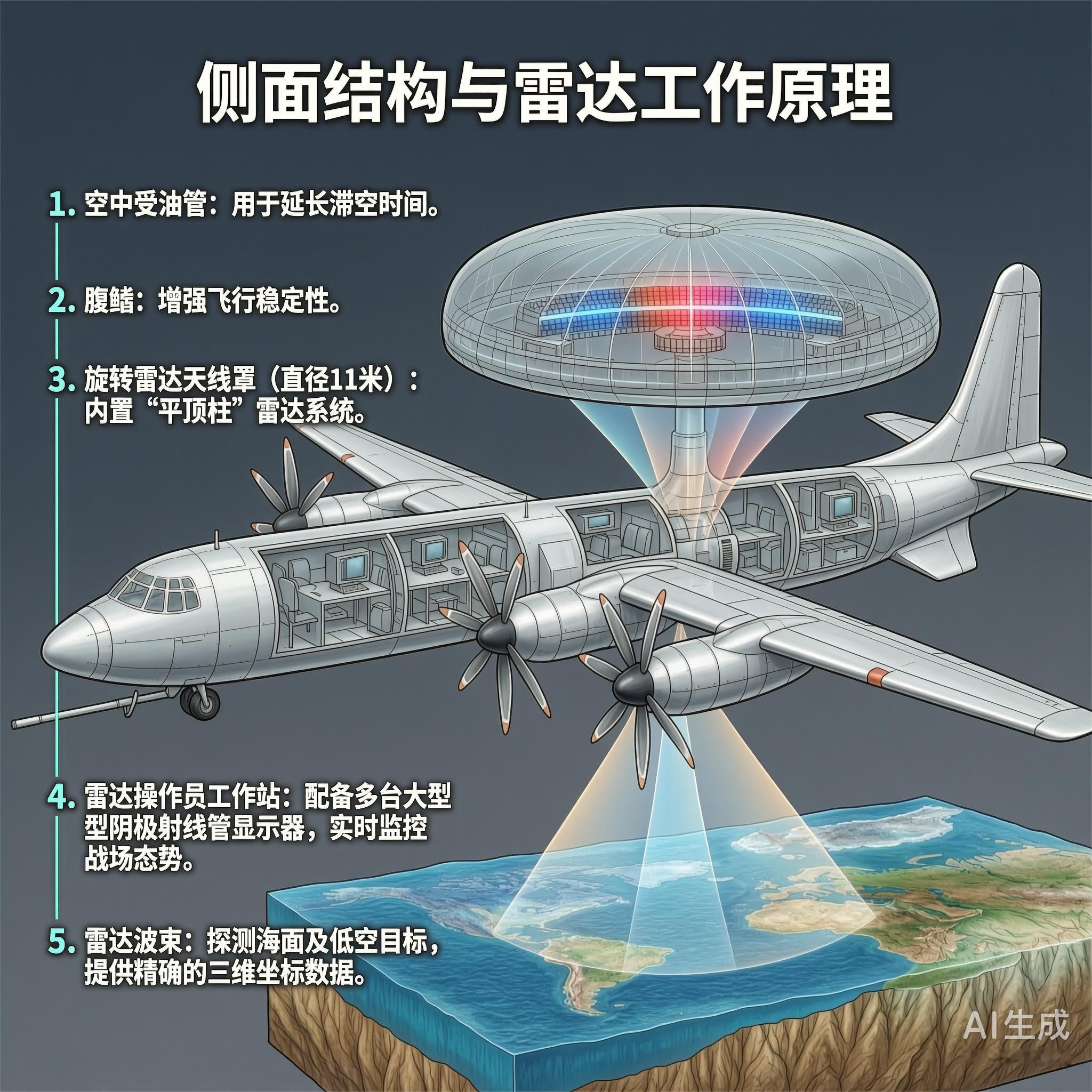 军事ai新视野俄罗斯图-126“苔藓”预警机图-126预警机是图波列夫设计局研